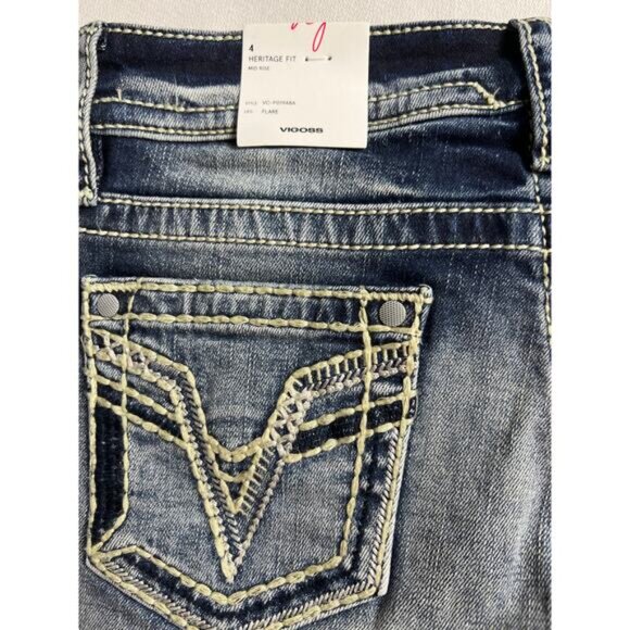 Vigoss Heritage Fit Flare Leg Mid Rise Jeans Size 4 - Picture 11 of 12